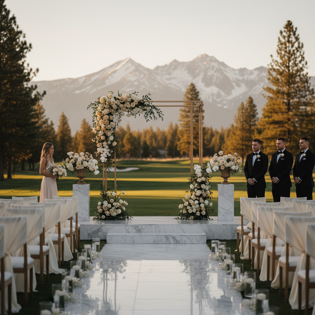 Wedding venue with Sierra Nevada views